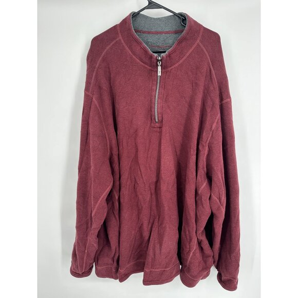 Tommy Bahama Men's Reversible Maroon 1/4‎ Zip Pull over mock neck Size 5XL - Picture 1 of 4